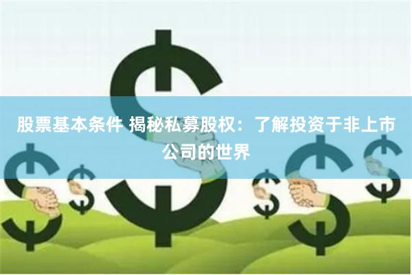 股票基本条件 揭秘私募股权:了解投资于非上市公司的世界